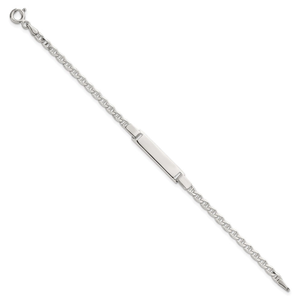 Sterling Silver Polished Anchor Link Childrens 6 Inch ID Bracelet