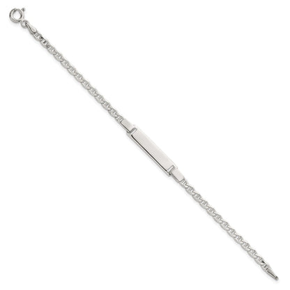 Sterling Silver Polished Anchor Link Childrens 6 Inch ID Bracelet