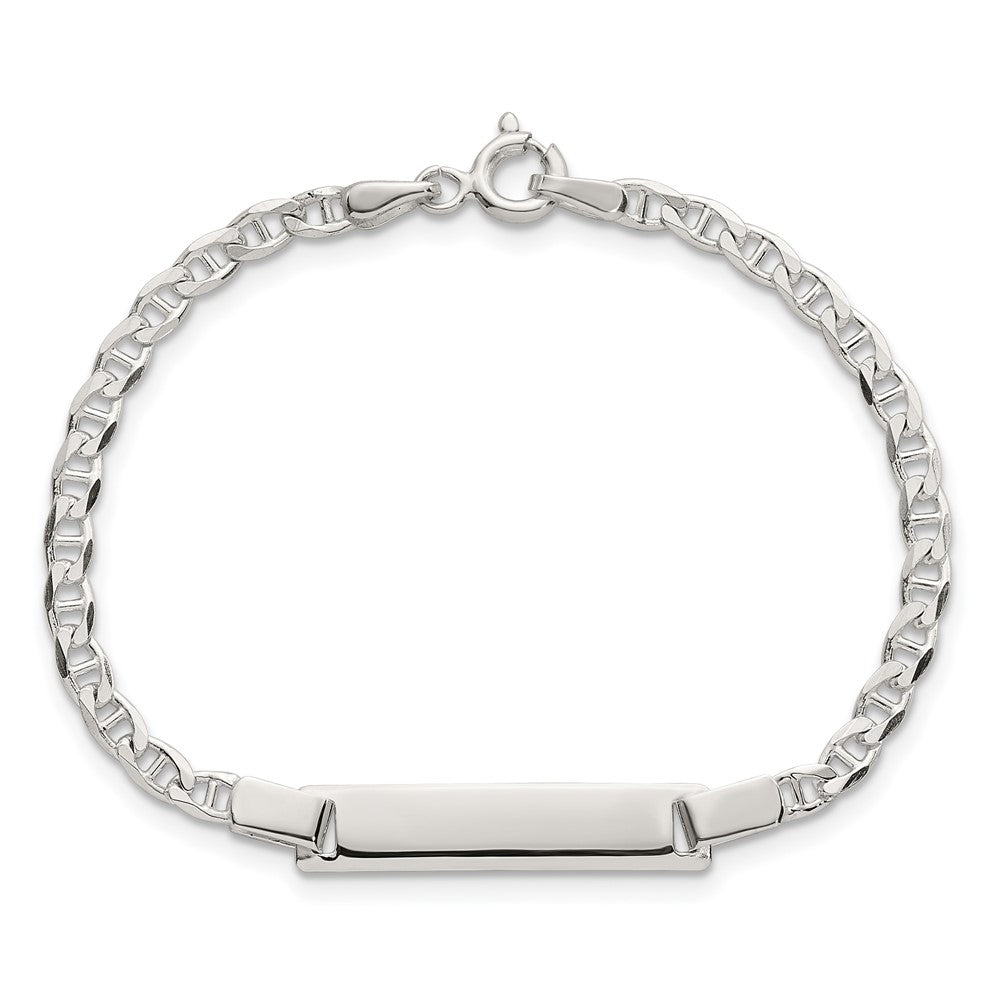 Sterling Silver Polished Anchor Link Childrens 6 Inch ID Bracelet