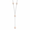 Sterling Silver Rhodium-plated 6-8mm Pink Teardrop and Semi-Round Freshwater Cultured Pearl 6-Station Y-Drop 16 inch Necklace