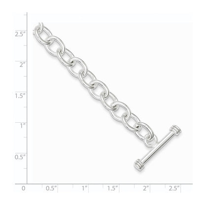 Sterling Silver 7.75inch Polished Fancy Link Toggle Bracelet