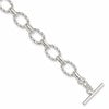 Sterling Silver 7.75inch Polished Fancy Link Toggle Bracelet