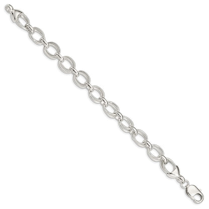 Sterling Silver 7.5inch Fancy Link Bracelet