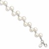 Sterling Silver White Button Freshwater Cultured Pearl 7.5 inch Bracelet