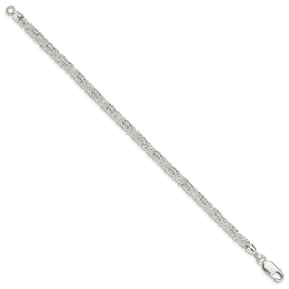 Sterling Silver 7.5inch Polished Fancy Link Bracelet