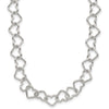 Sterling Silver 18inch Polished Fancy Heart Link Necklace