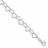Sterling Silver 7 inch Polished Fancy Heart Link Bracelet