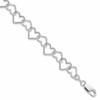 Sterling Silver Rhodium-plated Polished 10mm Fancy Heart Link 8 inch Bracelet