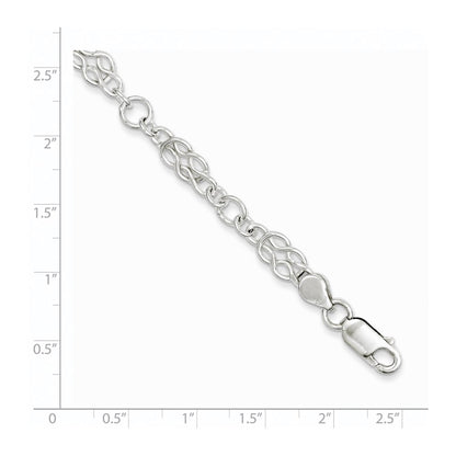 Sterling Silver 7.5inch Polished Fancy Knot-Link Bracelet