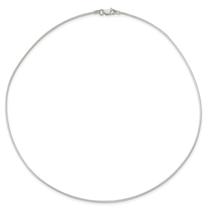 Sterling Silver Solid Polished 1.2mm Neck Wire Necklace