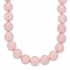 8-8.5mm Smooth Beaded Rose Quartz 18 inch Necklace with Sterling Silver Rhodium-plated Clasp