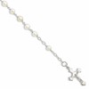 Sterling Silver and FW Cultured Pearl Rosary 7.5 inch Bracelet