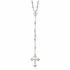 Sterling Silver Polished Bead Rosary 18 inch Necklace