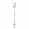 Sterling Silver Polished Rosary Necklace