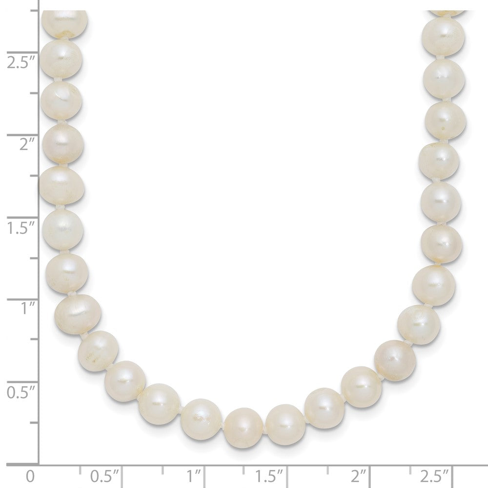 Sterling Silver Rhodium-plated 6-7mm White Near-Round Freshwater Cultured Pearl 20 inch Necklace