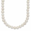 Sterling Silver Rhodium-plated 6-7mm White Near-Round Freshwater Cultured Pearl 20 inch Necklace