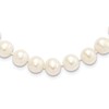 Sterling Silver Rhodium-plated 9-10mm White Near-Round Freshwater Cultured Pearl 18 inch Necklace