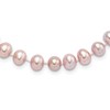 Sterling Silver Rhodium-plated 7-8mm Purple Near-Round Freshwater Cultured Pearl 16 inch Necklace