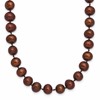 Sterling Silver Rhodium-plated 6-7mm Brown Near-Round Freshwater Cultured Pearl 18 inch Necklace