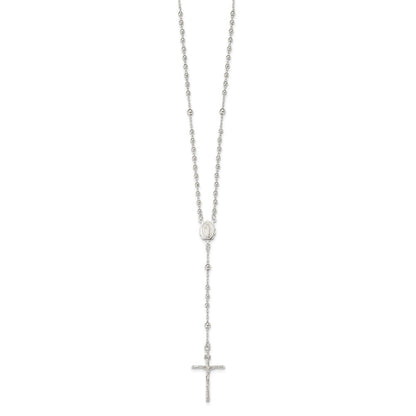 Sterling Silver Polished Rosary Necklace