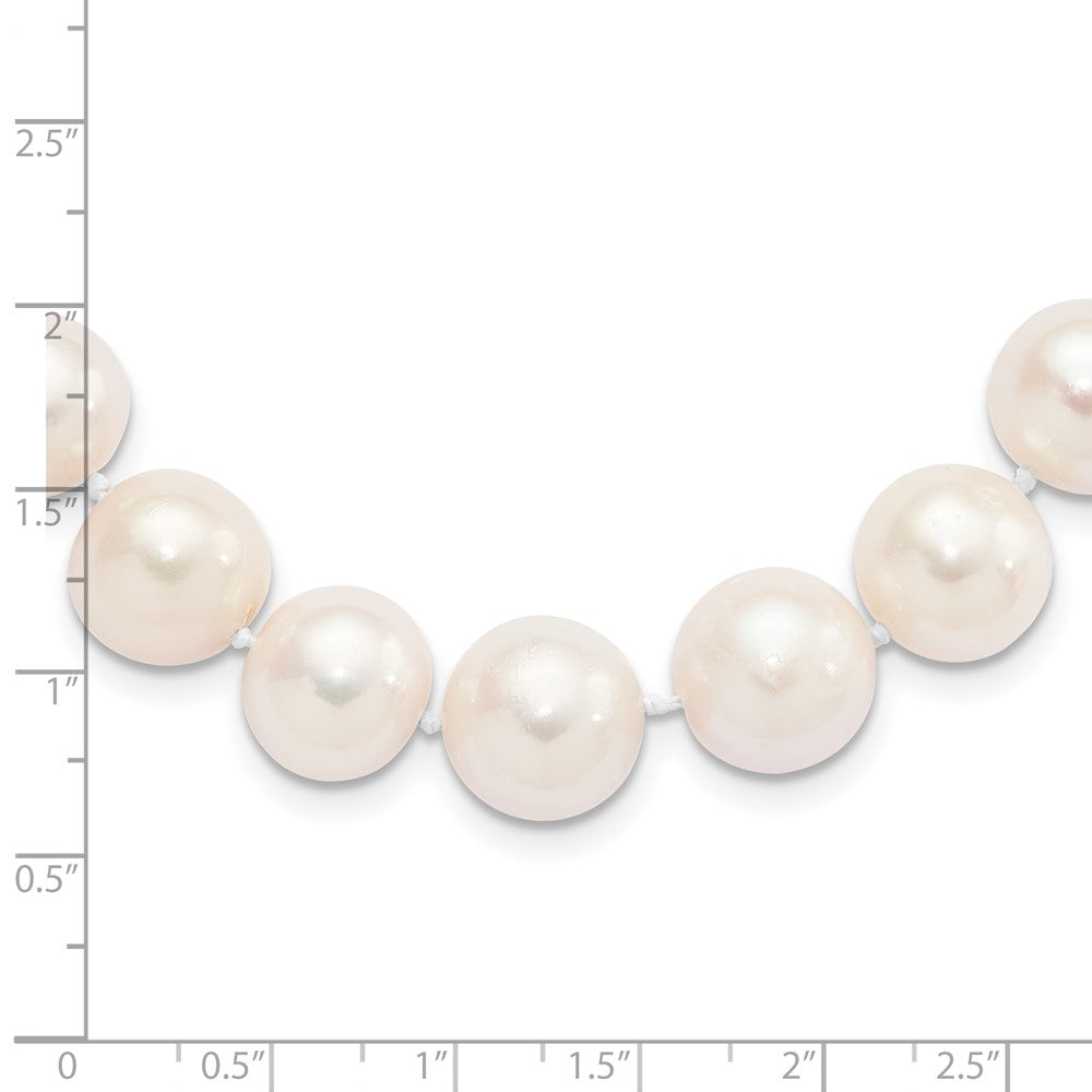 Sterling Silver Rhodium-plated 11-12mm White Near-Round Freshwater Cultured Pearl 7.25 inch Bracelet
