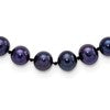 Sterling Silver Rhodium-plated 6-7mm Black Near-Round Freshwater Cultured Pearl 18 inch Necklace