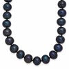 Sterling Silver Rhodium-plated 8-9mm Black Near-Round Freshwater Cultured Pearl 18 inch Necklace