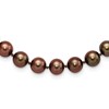 Sterling Silver Rhodium-plated 8-9mm Brown Near-Round Freshwater Cultured Pearl 18 inch Necklace
