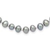 Sterling Silver Rhodium-plated 6-7mm Grey Near-Round Freshwater Cultured Pearl 18 inch Necklace