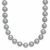 Sterling Silver Rhodium-plated 7-8mm Grey Near-Round Freshwater Cultured Pearl 18 inch Necklace