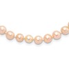 Sterling Silver Rhodium-plated 6-7mm Pink Near-Round Freshwater Cultured Pearl 20 inch Necklace