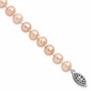 Sterling Silver Rhodium-plated 6-7mm Pink Near-Round Freshwater Cultured Pearl 7.25 inch Bracelet