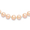 Sterling Silver Rhodium-plated 7-8mm Pink Near-Round Freshwater Cultured Pearl 20 inch Necklace