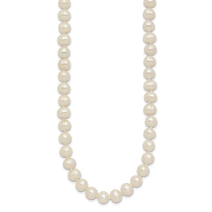 6-7mm White Semi-round Freshwater Cultured Pearl Endless 80 inch Necklace