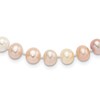 Sterling Silver Rhodium-plated 8-9mm Multi-color Near-Round Freshwater Cultured Pearl 20 inch Necklace