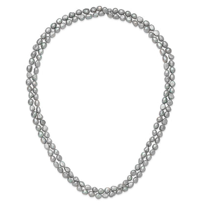 9-11mm Grey Baroque Freshwater Cultured Pearl Endless 64 inch Necklace