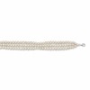 Sterling Silver Rhodium-plated 5-6mm White Semi-Round Freshwater Cultured Pearl 14 inch with 1.5 inch Choker