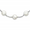 Sterling Silver Rhodium-plated 12-13mm White Coin Freshwater Cultured Pearl 13-station 18 inch Necklace