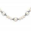 Sterling Silver Rhodium-plated 6-9mm White Freshwater Cultured Pearl 5-station 18 inch Necklace