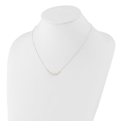 Sterling Silver E-coated Freshwater Cultured Pearl 18in w/2in ext Necklace