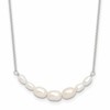 Sterling Silver E-coated Freshwater Cultured Pearl 18in w/2in ext Necklace