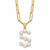 Sterling Silver Gold-plated 3-5.5mm White Button Freshwater Cultured Pearl LETTER S 18 inch Necklace
