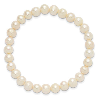 7-8mm Semi-Round Grey/White/Black/Red/Green Freshwater Cultured Pearl Stretch 5-Bracelet Set