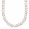 Sterling Silver Rhodium-plated 6-7mm Semi-Round White Freshwater Cultured Pearl 14 inch with 2 inch Extender Choker