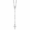 Sterling Silver Rhodium-plated Polished 17.5 inch with 1.25 inch extender Rosary Necklace