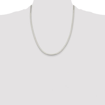 Sterling Silver Rhodium-plated 3mm Magic Herringbone Chain