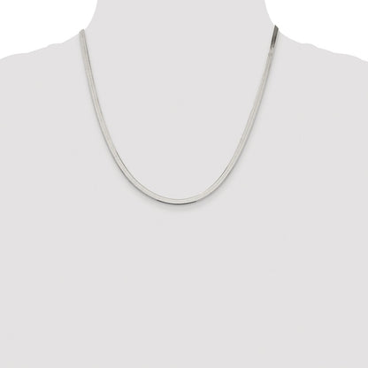 Sterling Silver Rhodium-plated 3.5mm Magic Herringbone Chain