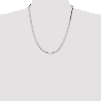 Sterling Silver Rhodium-plated 3.5mm Magic Herringbone Chain