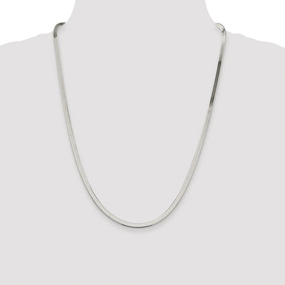 Sterling Silver Rhodium-plated 3.5mm Magic Herringbone Chain