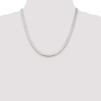Sterling Silver Rhodium-plated 5.25mm Magic Herringbone Chain